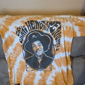 Jimi Hendrix Lucky Brand Orange Tie-Dye Hendrix Tee